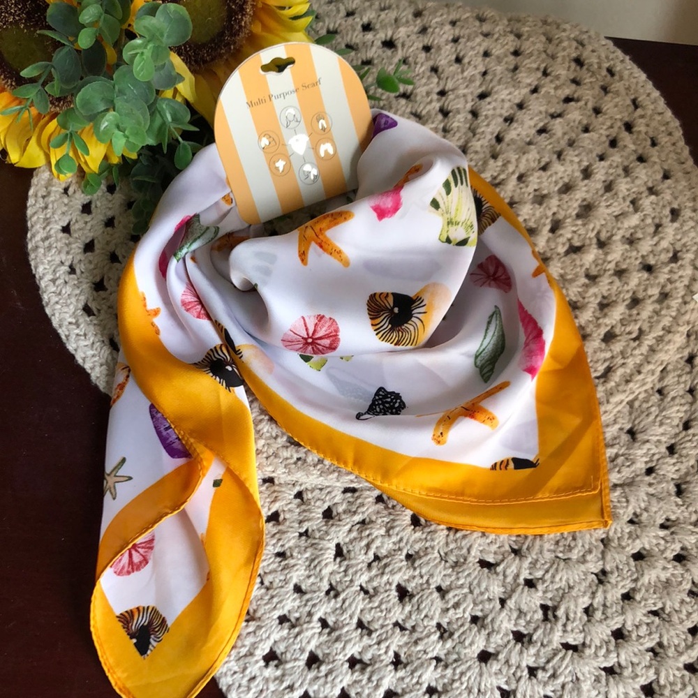 Seashell Print Multi Purpose Scarf